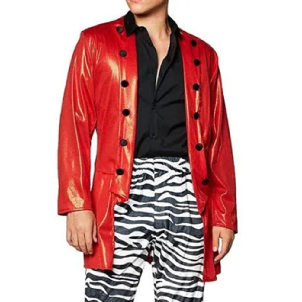 *3 FOR $9* Rubie's Heavy Metal Hero Metallic Long Sleeve Shiny Open Jacket Coat